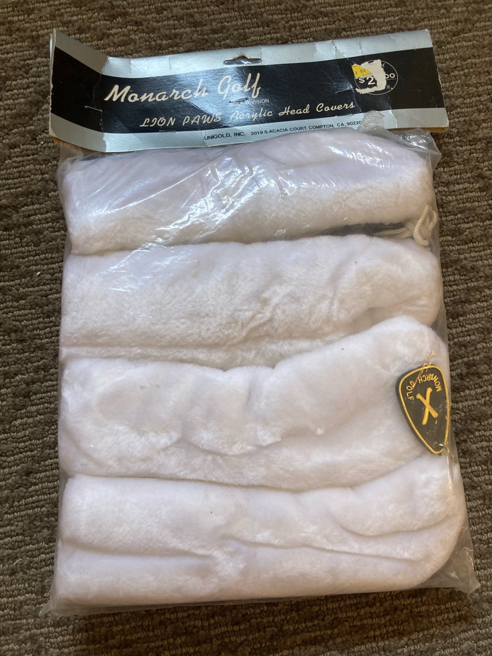 NEW Vintage Monarch Golf Head Covers Deadstock New Old STOCK NOS